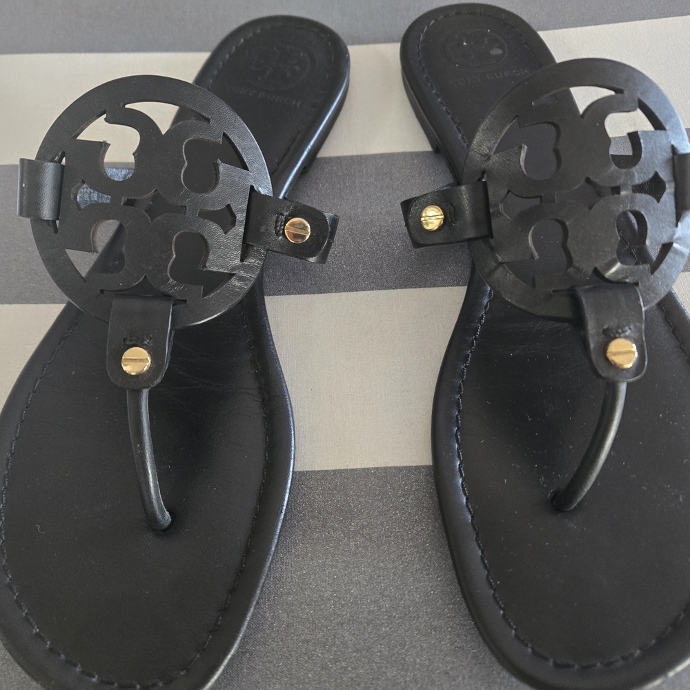 Tory Burch Black Leather Sandals